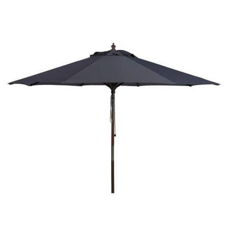 SAFAVIEH 9 ft. Cannes Wooden Outdoor Umbrella, Grey PAT8009B